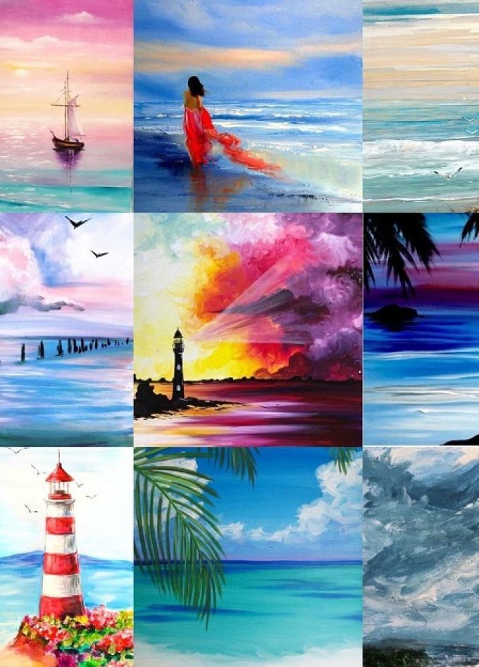 Акриловая живопись "СВОБОДНАЯ ТЕМА - МОРЕ"